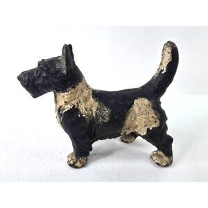 Antique Cast Iron Scottie Dog DoorStop 11" Long 11 Pounds